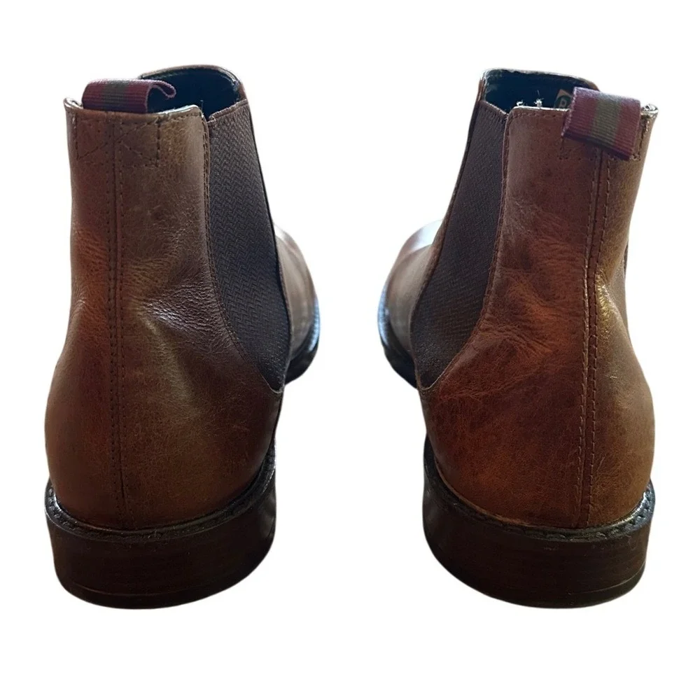 Crown Vintage Glory 2 Chelsea Boots Cognac Brown Leather Ankle Boot Size 12